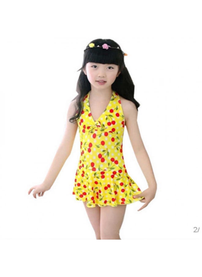 Generic - Five-piece Boxer Shorts Primary School Students Swimsuit Children Girls Swimsuit Girls Middle School Children Girls Kindergarten Style-Color:1212 Yellow Special Big Sale-Size:Size 14 105-115cm 19.5-24kg - Image 1