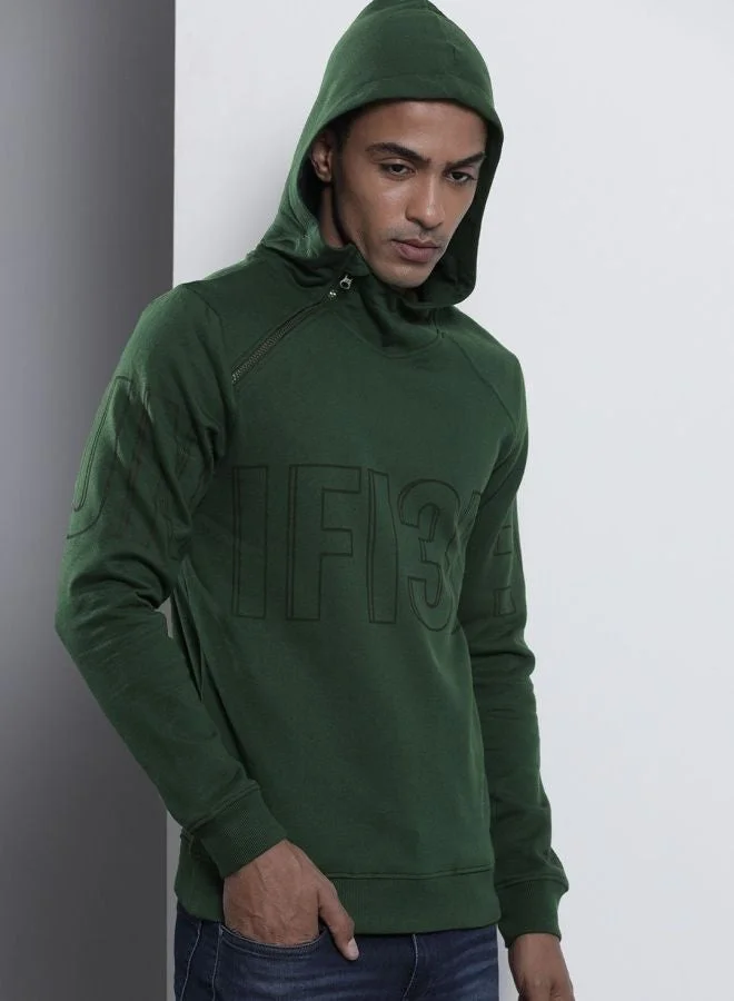 The Indian Garage Co Men Regular Fit Typographic Round Neck Full Sleeves Sweatshirt