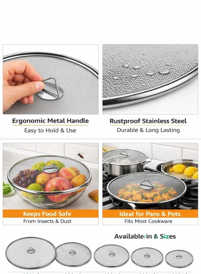 Stainless Steel Mesh Food Cover Set of 4 | Foldable Fly Food Net Cover with Handle | Reusable Food Protector for Kitchen, Dining Table, Outdoor Party | Protect Food from Flies, Insects & Dust - Image 3
