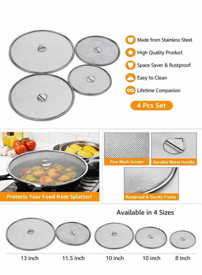 Stainless Steel Mesh Food Cover Set of 4 | Foldable Fly Food Net Cover with Handle | Reusable Food Protector for Kitchen, Dining Table, Outdoor Party | Protect Food from Flies, Insects & Dust - Image 4