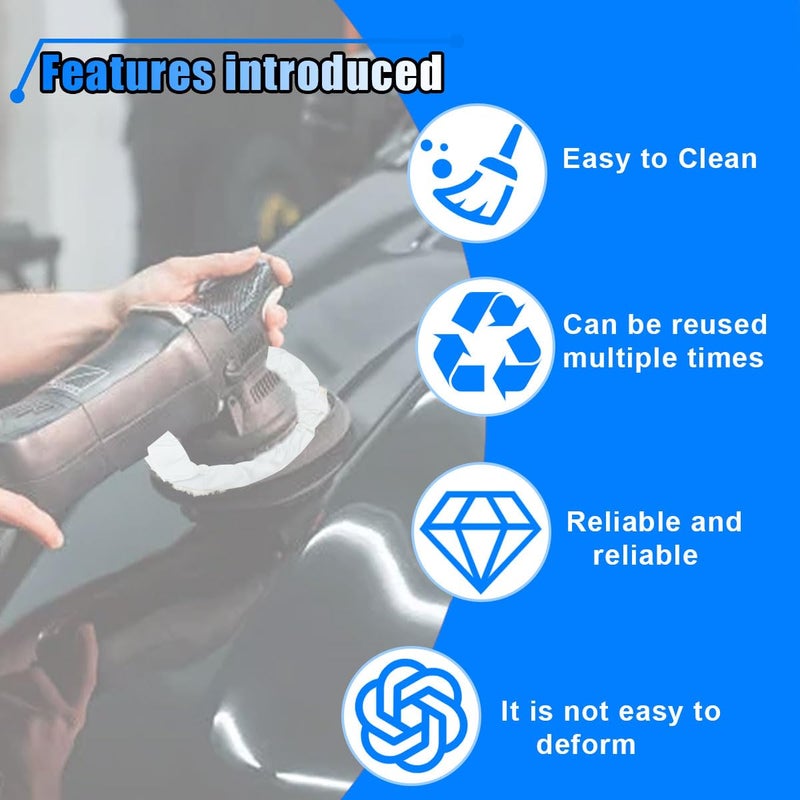 LHDOS 6PCS 7 Inch Car Wool Polishing Pad, Buffing Pad with Drawstring for Car Waxing & Cleaning, Polishing Bonnet for Vehicle, Glass, Furniture, Auto Polisher Pad Kit for Drill Buffer Upgraded simple practical design - Image 3