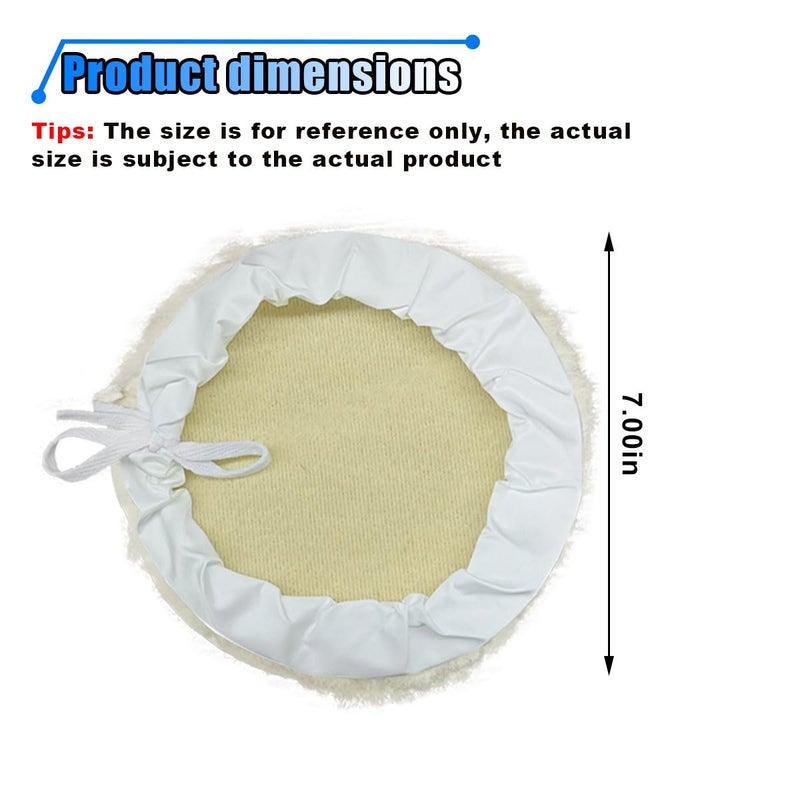 LHDOS 6PCS 7 Inch Car Wool Polishing Pad, Buffing Pad with Drawstring for Car Waxing & Cleaning, Polishing Bonnet for Vehicle, Glass, Furniture, Auto Polisher Pad Kit for Drill Buffer Upgraded simple practical design - Image 2