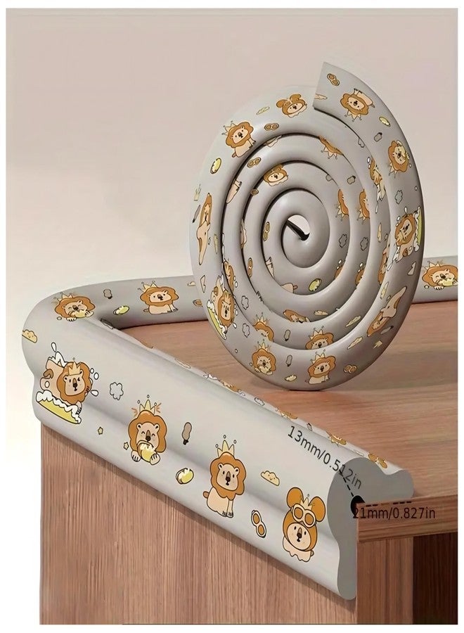 ClickFit Baby Safety Edge and Corner Guards, 2m Length, Cartoon Bear Pattern, Foam Protection (Grey) - Image 1
