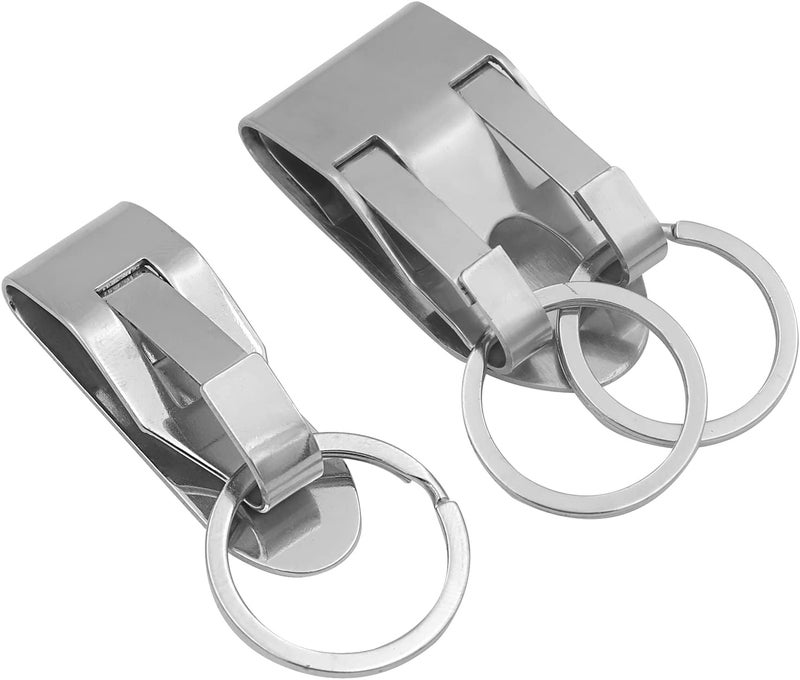 Belt Keychain Clip: Stainless Steel Sliver 4-Pack Heavy-Duty Double-Locking Arm - Detachable Quick Release Holder for Law Enforcement, Office Workers, Outdoor Enthusiasts - Image 5