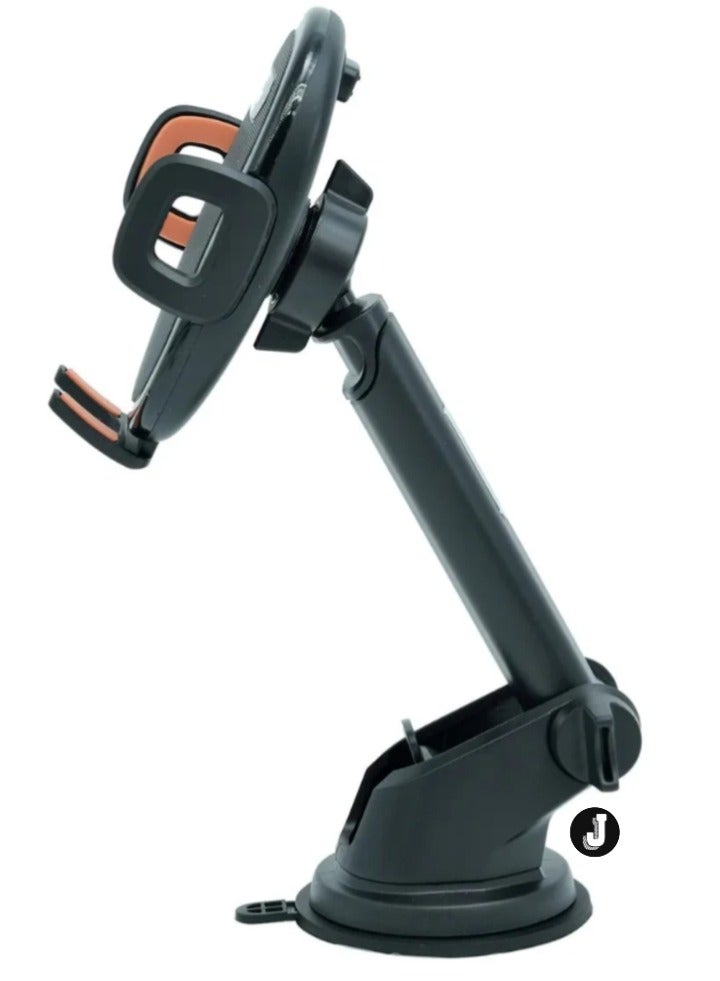 JAJEEK 2-in-1 Mini Foldable Car Mount Mobile Phone Holder – Auto-Tightening Kickstand for Dashboard & Desk Use - Image 2