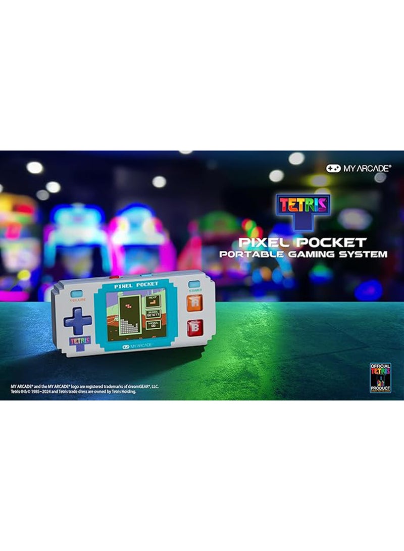 My Arcade Pixel Pocket Tetris Mini Portable Gaming System (white/blue) - Image 4