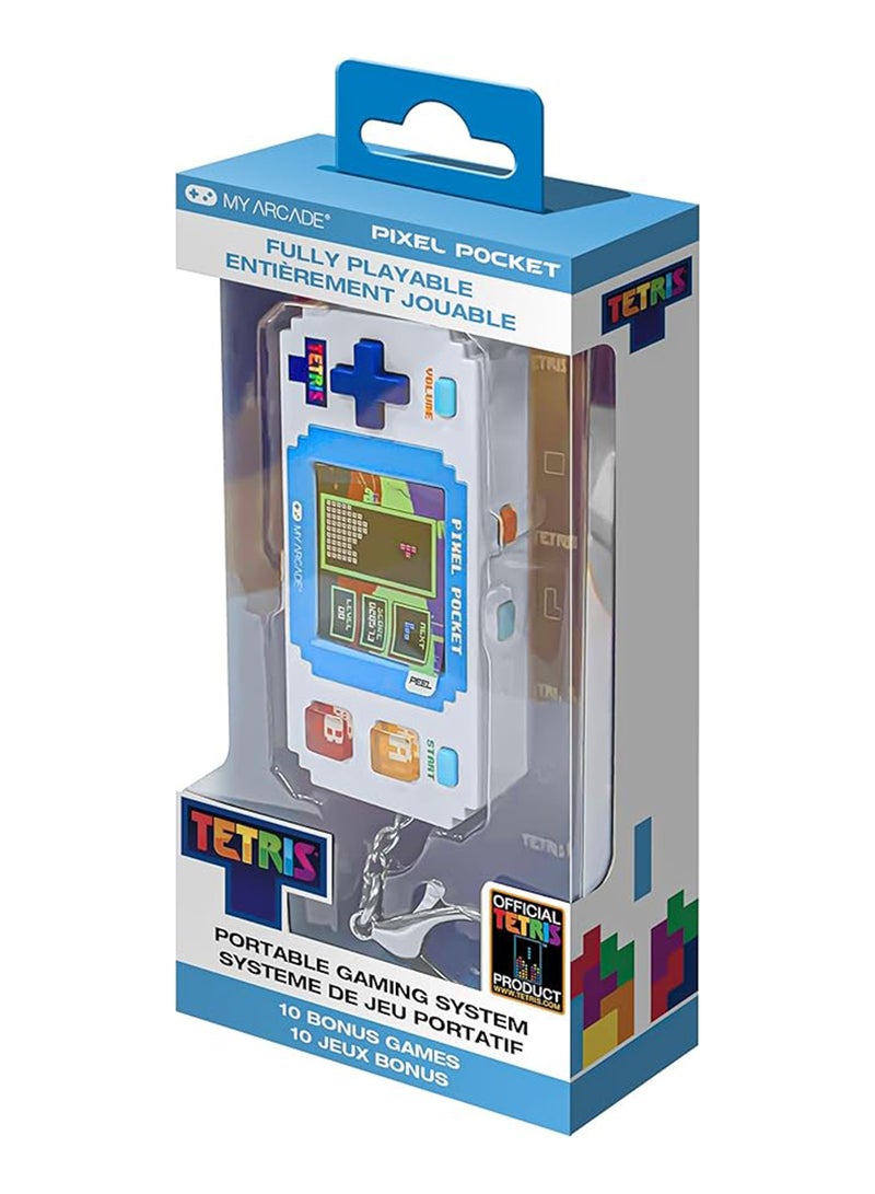 My Arcade Pixel Pocket Tetris Mini Portable Gaming System (white/blue) - Image 1