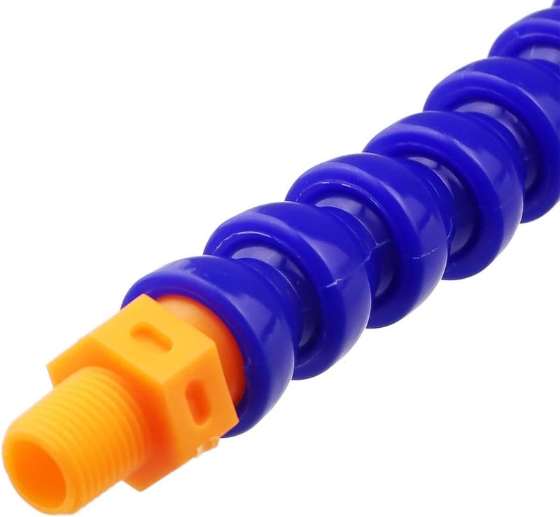 TOPPROS Pack of 10 Round Nozzle 1/8 PT Plastic Flexible Oil Coolant Pipe Hose Blue Orange - Image 4