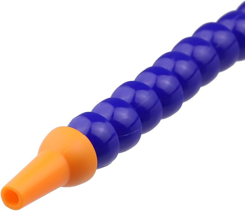TOPPROS Pack of 10 Round Nozzle 1/8 PT Plastic Flexible Oil Coolant Pipe Hose Blue Orange - Image 3