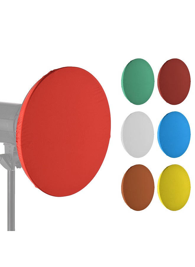 Generic 7pcs 42cm Photography Light Shade Cloth Soft Diffuser Cover Blue/Red/Green/White/Yellow/Brown/Purple Compatible for Studio Strobe Bowen Mount Standard Reflector  - Image 1