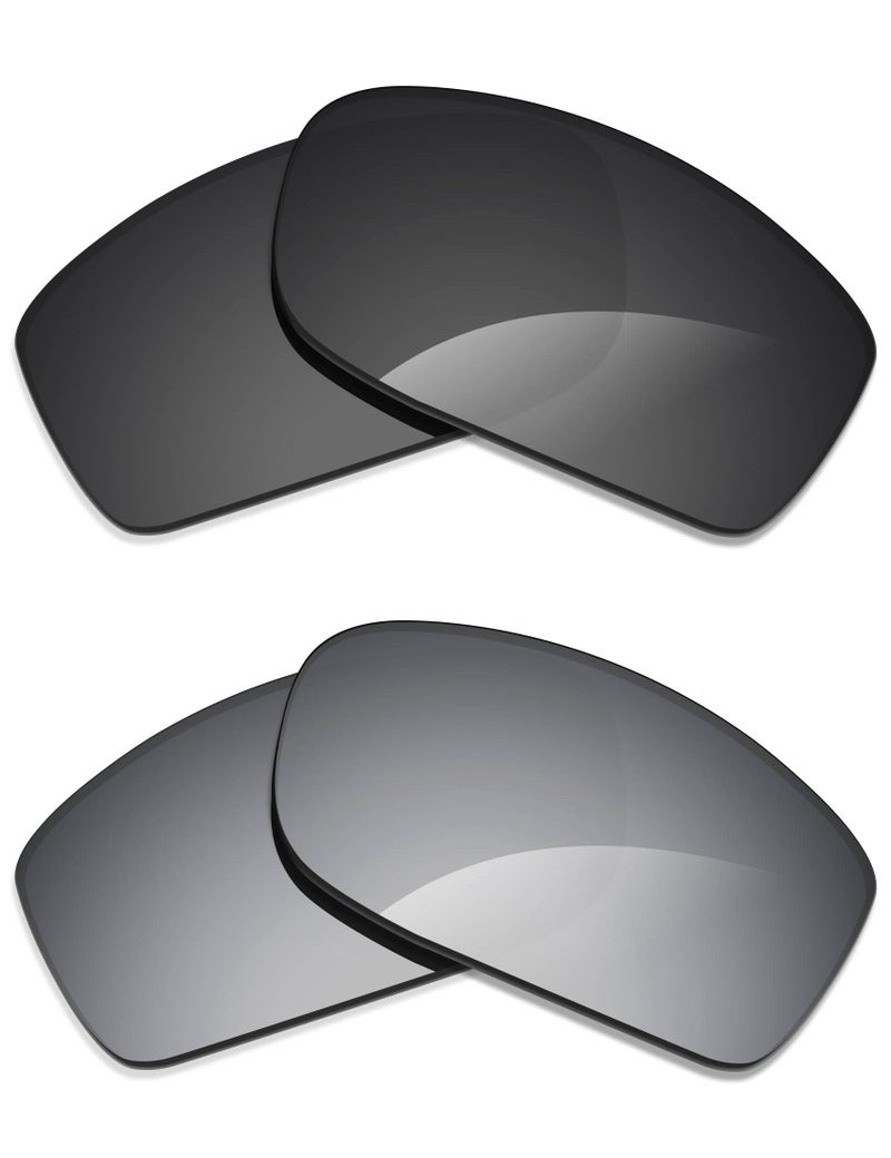Alphax 2 Pair Polarized Replacement Lenses for Oakley Fives Squared (4+1)² OO9238 Sunglasses- Black+Titanium - Image 1