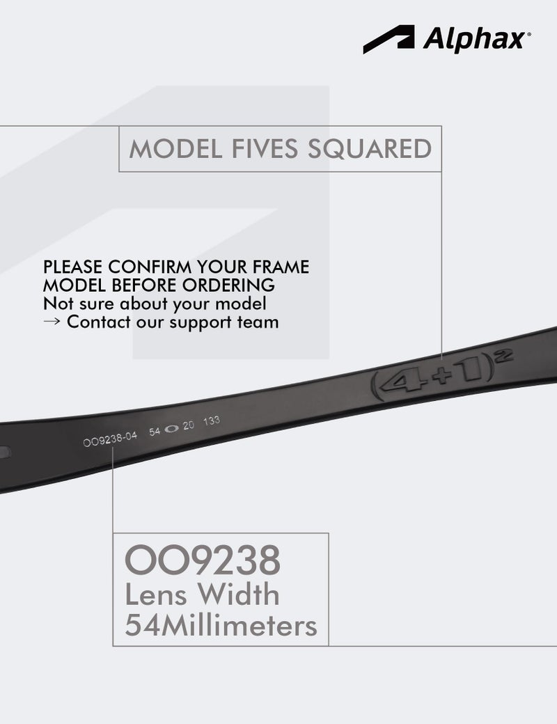 Alphax 2 Pair Polarized Replacement Lenses for Oakley Fives Squared (4+1)² OO9238 Sunglasses- Black+Titanium - Image 2