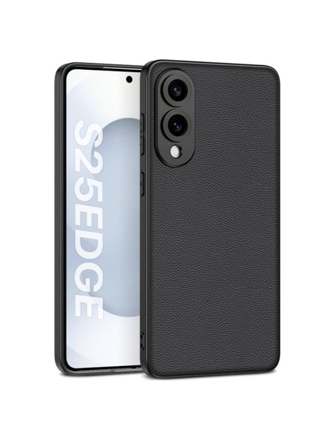 عام غطاء متوافق مع سامسونج جالاكسي إس 25 إيدج، غلاف جلدي مضاد للخدوش وحماية من السقوط، فتحات دقيقة، غلاف هاتف فائق النحافة وخفيف الوزن لإس 25 إيدج. - Image 1