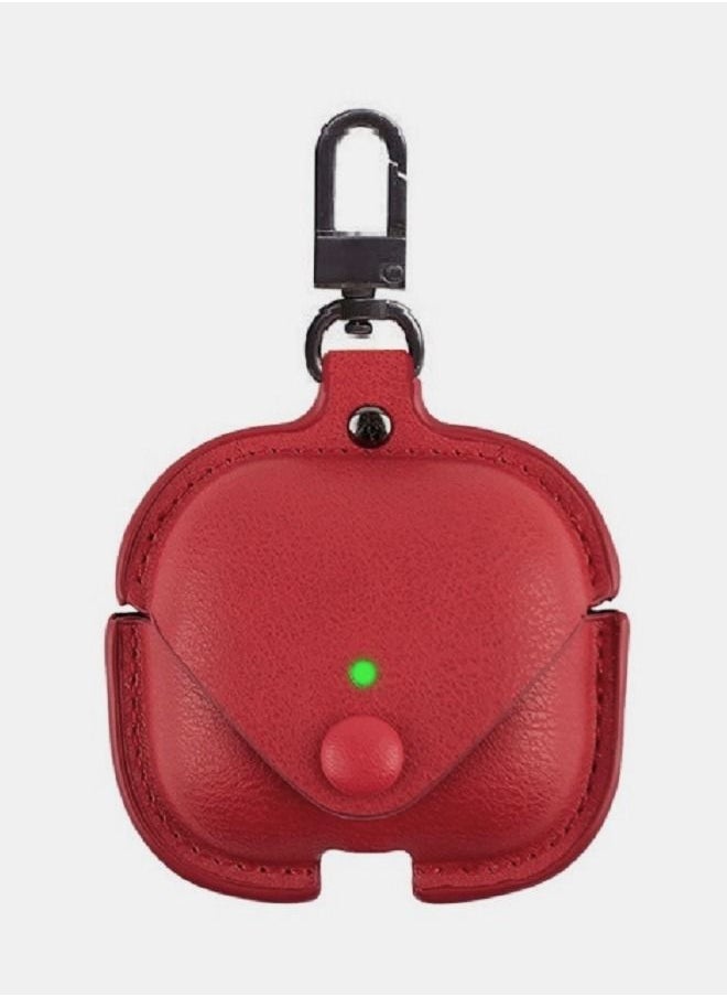 CATANES - Airpods 3 Leather Case Shockproof Cover with Keychain Compatible with Apple Airpods 3rd Generation Red - Image 1