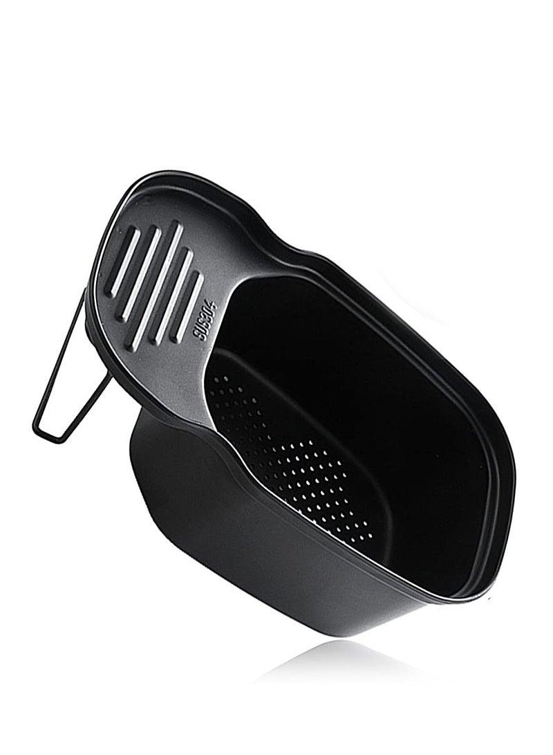 Excefore Sink Strainer Colander Drain Basket, Multifunction Saddle Leftover, Basket Space, for Kitchen Waste, Vegetable, Fruits, Black - Image 1