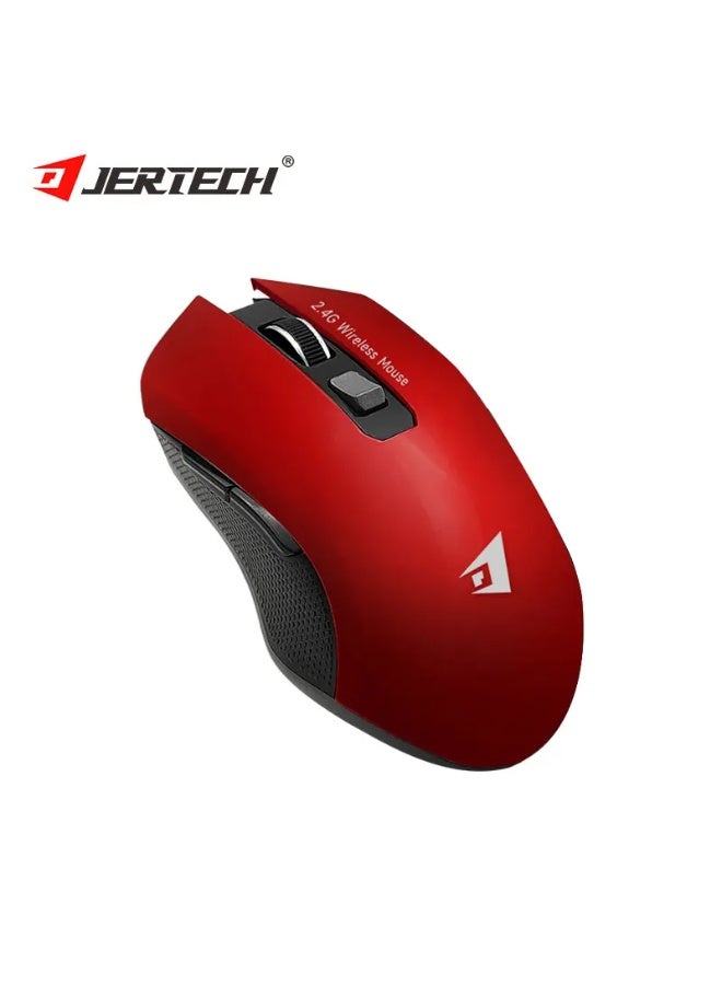 جيرتك ماوس ألعاب لاسلكي Jertech Rampage W300 – تصميم مريح، مستشعر بصري عالي الدقة، 6 أزرار تحكم، حساسية DPI قابلة للتعديل، اتصال 2.4GHz مستقر، بطارية مدمجة قابلة لإعادة الشحن - Image 1