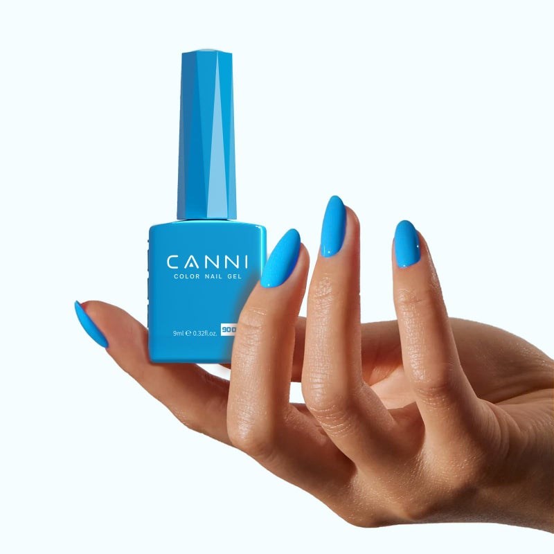 CANNI Blue Gel Nail Polish, 1Pcs Bright Blue Gel Polish Color High Gloss Soak Off U V Nail Manicure Salon DIY - Image 5