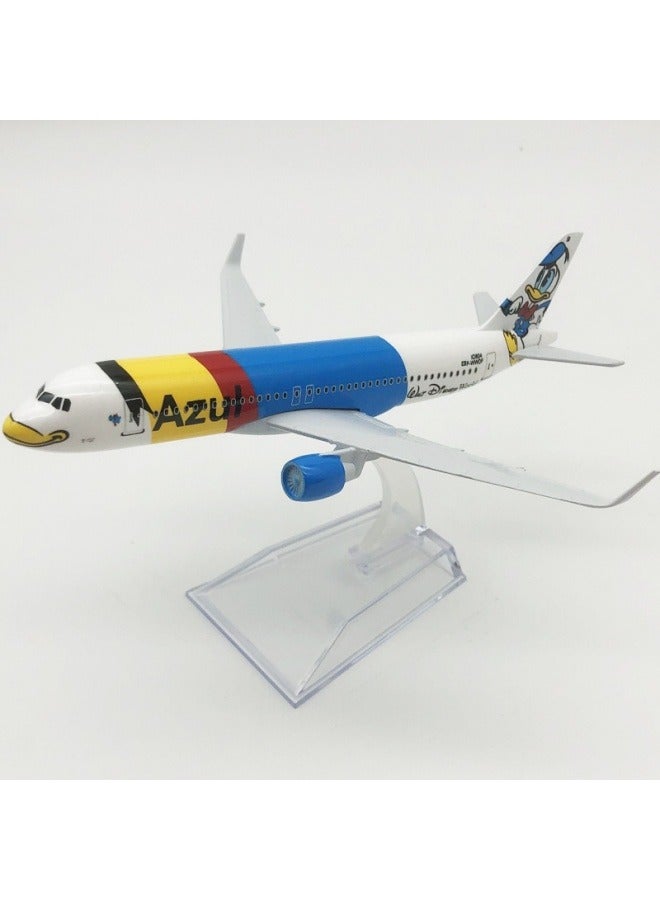 عام 16cm سبيكة طائرة منضدية عرض نموذج 1: 400 مقياس دونالد بطة A320 طائرة نموذج الديكور اللعب الأثاث زينة مجموعة الهدايا - Image 2