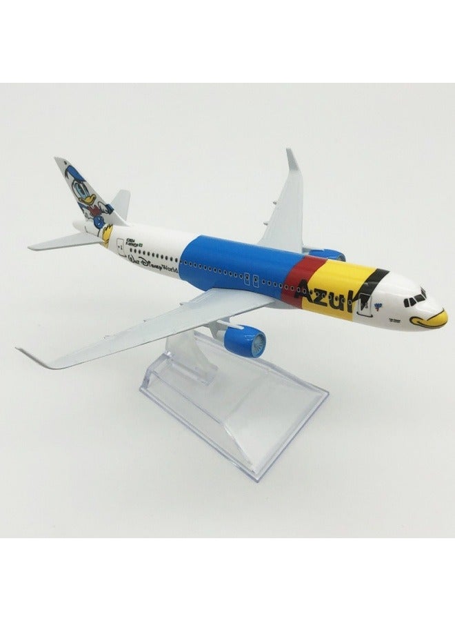 عام 16cm سبيكة طائرة منضدية عرض نموذج 1: 400 مقياس دونالد بطة A320 طائرة نموذج الديكور اللعب الأثاث زينة مجموعة الهدايا - Image 4