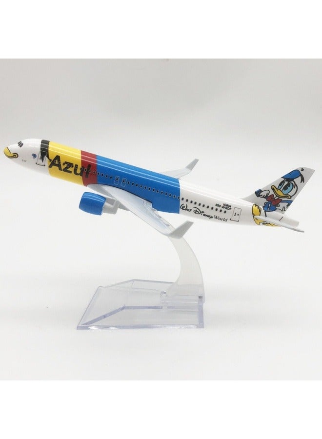 عام 16cm سبيكة طائرة منضدية عرض نموذج 1: 400 مقياس دونالد بطة A320 طائرة نموذج الديكور اللعب الأثاث زينة مجموعة الهدايا - Image 5