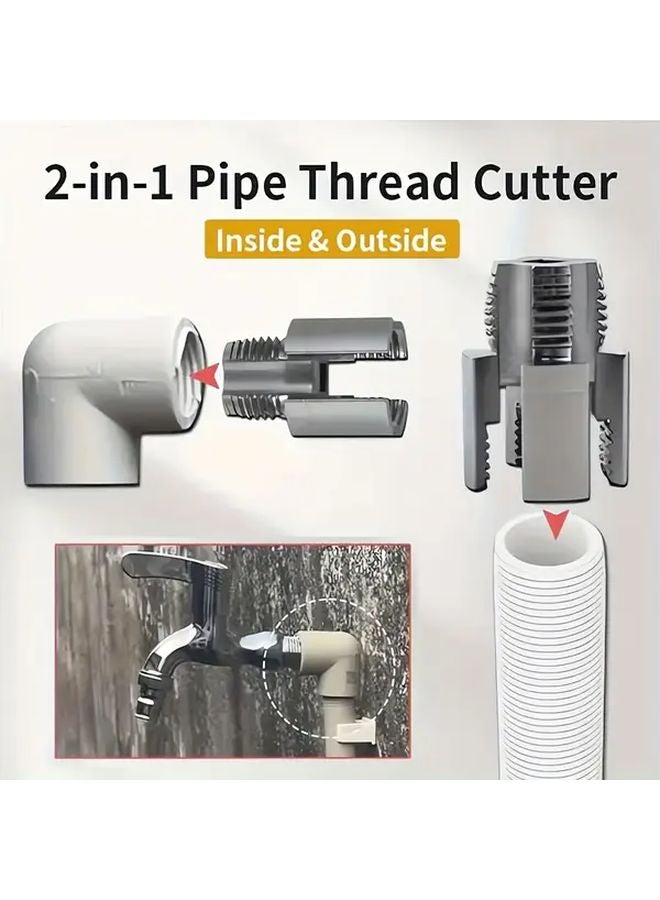 2pcs Set 1 2 Inch PPR Pipe Threader Tool with Internal External Tap and Die Cutter - Image 4