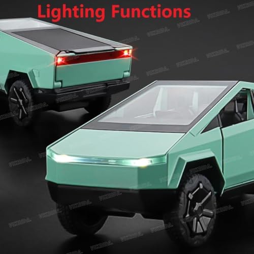 VikriDA 1/32 Pickup Trailer RV Model Kit, Off-Road Vehicle Alloy,Car Model Diecast Metal Toy,Truck Model Simulation Sound Light,Gifts for boy Girl (Green) - Image 3