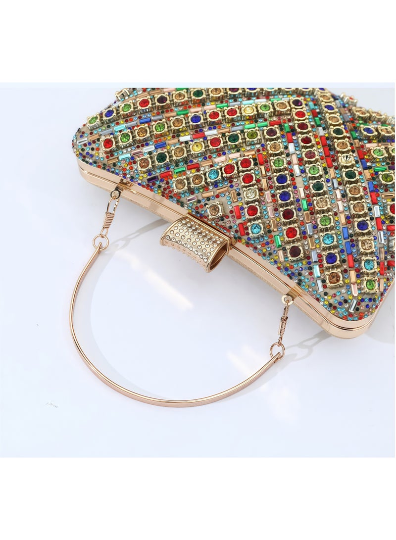 Tiokkss Diamond-Quilted Colorful Evening Clutch - Luxury Fashion Handbag for Women​  - Image 3