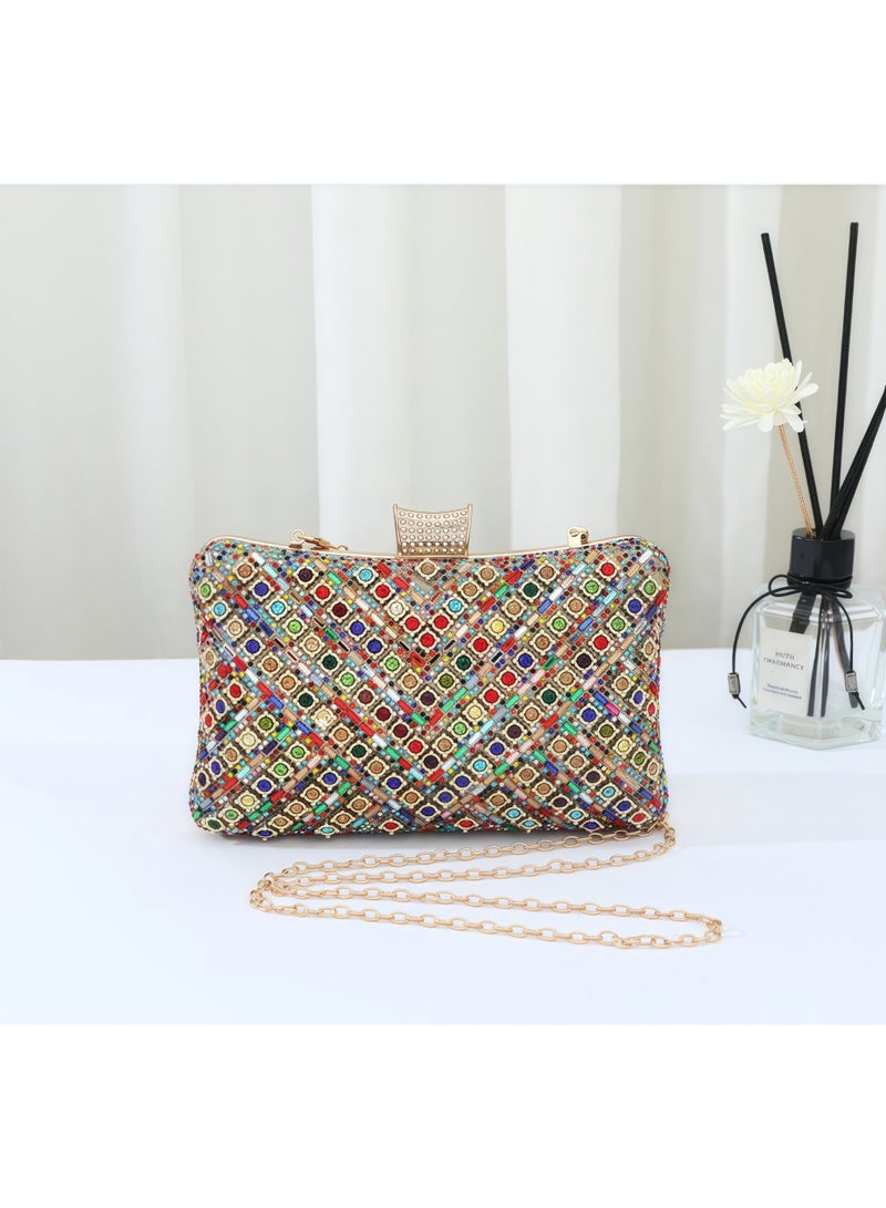 Tiokkss Diamond-Quilted Colorful Evening Clutch - Luxury Fashion Handbag for Women​  - Image 2