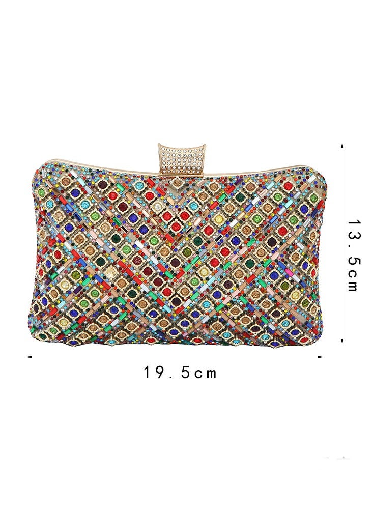 Tiokkss Diamond-Quilted Colorful Evening Clutch - Luxury Fashion Handbag for Women​  - Image 5