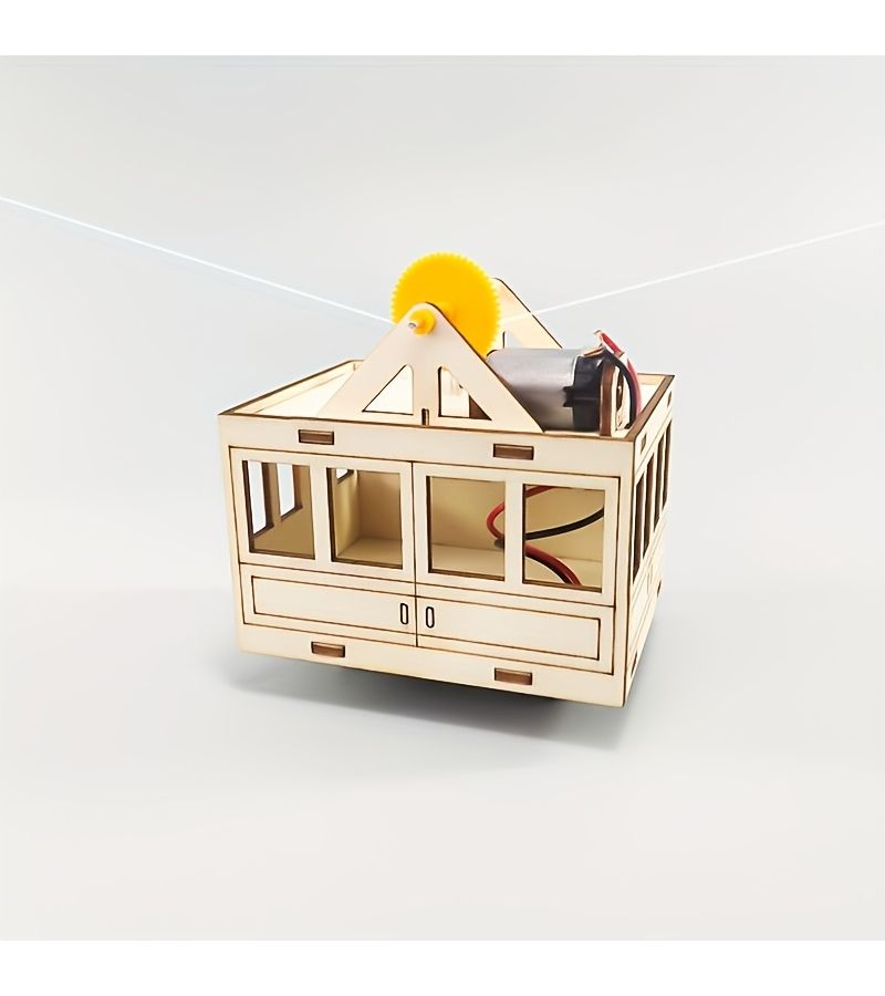 Wooden Tourist Cable Car Model Kit Steam Educational Science Experiment Handmade Material Set Enhance Thinking Ability And Enjoyment Perfect Gift - Image 1