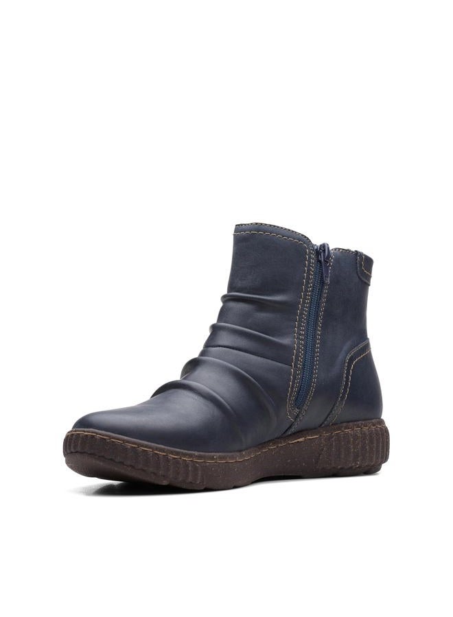 clarks Women's Caroline Orchid Ankle Boot, Navy Leather, 5 - Image 1
