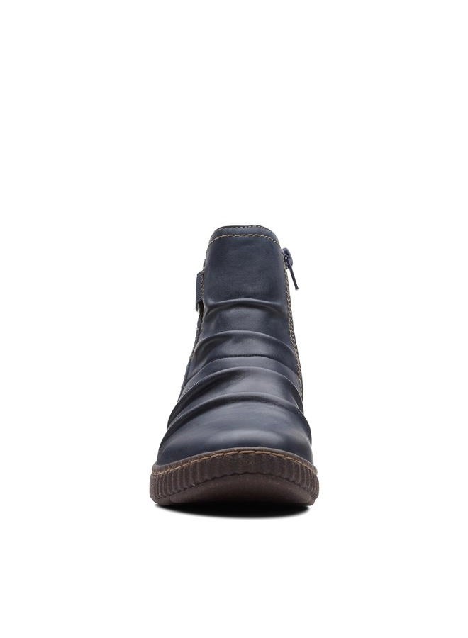 clarks Women's Caroline Orchid Ankle Boot, Navy Leather, 5 - Image 5