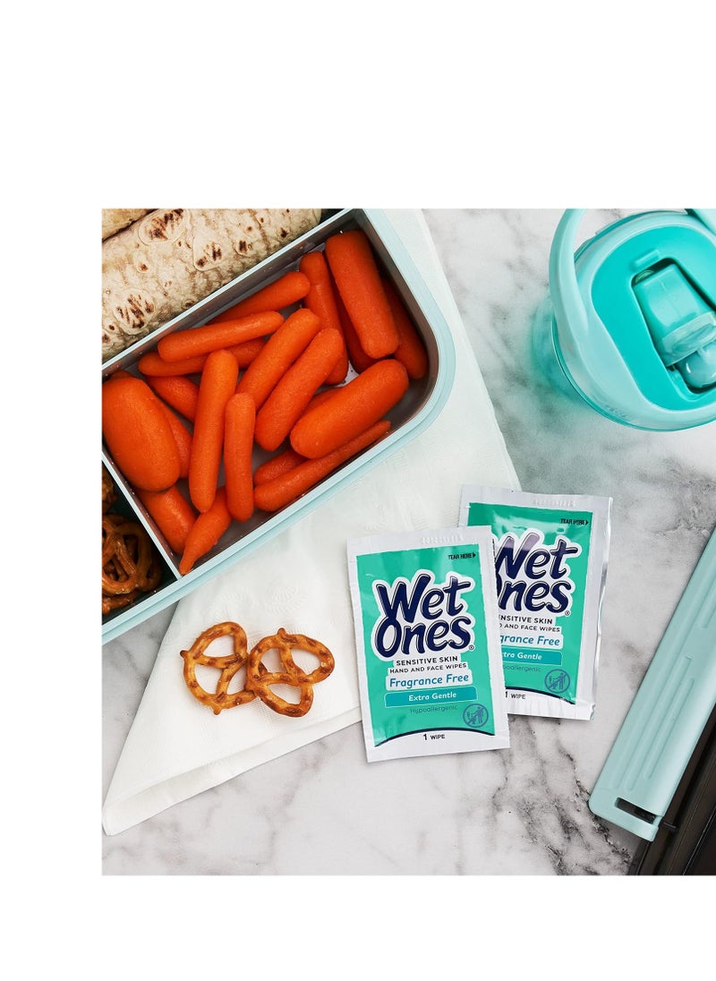 Wet Ones - Wet Ones Hand and Face Wipes Singles, Unscented Wipes for Sensitive Skin | Individual Wipes, Hand Wipes Individually Wrapped | 24 ct. (6 pack) - Image 1