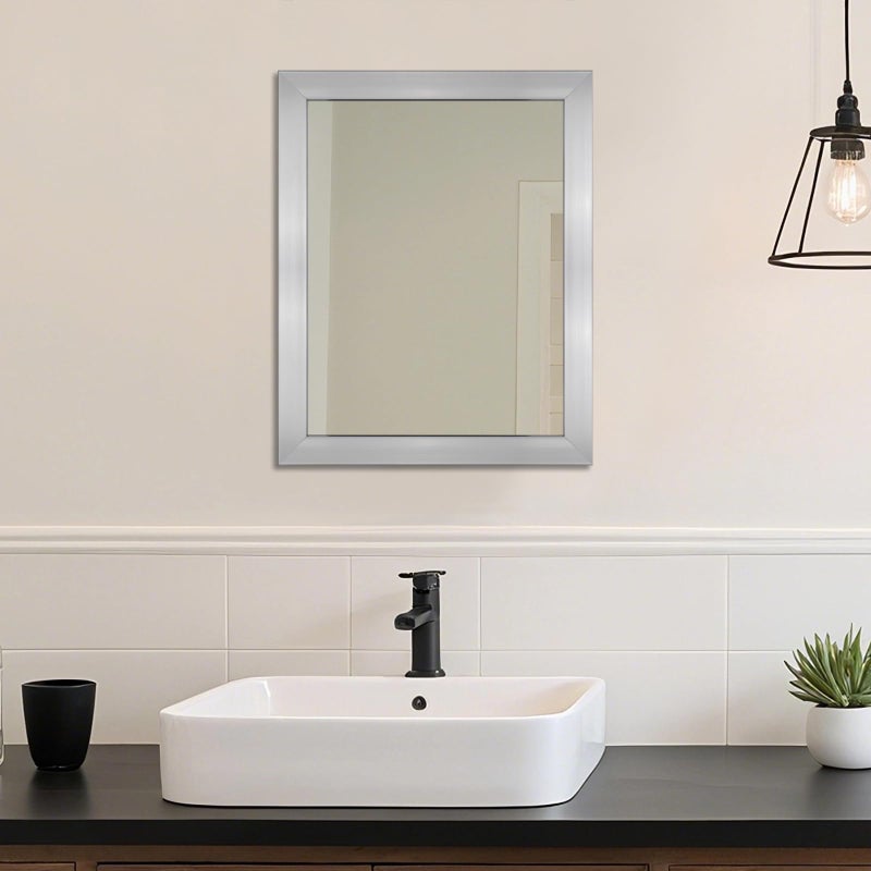 Ruomeng Rectangular Wall Mirror 16" x 20" for Bathroom, Bedroom, Entryway, Living Room, Nickel - Image 2