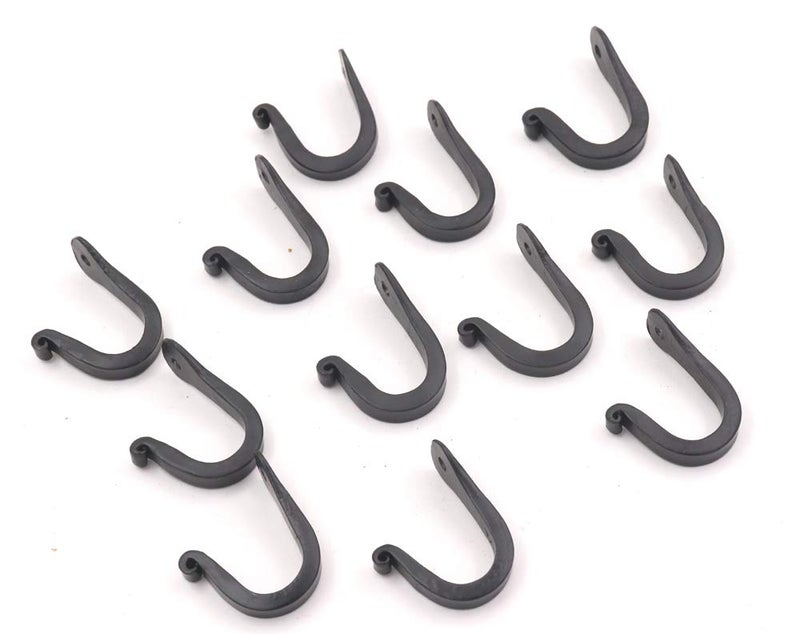 THDC Nail Hooks Vintage Rustic Curved Metal Fasteners  Decorative Colonial Wall Dcor Heavy Duty Wall Hooks Hangers for Keys Coats Robe Bags Home Kitchen Set of 12 Small 1