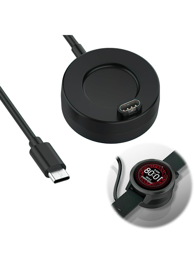 قاعدة شحن مغناطيسية USB-C لساعات Garmin – متوافقة مع Fenix 8/7 Pro/7S/7X/6S/5/5 Plus و Forerunner 965/955/265/255 و Venu 3/3S و Vivoactive 5/4 – كابل بطول 3.3 قدم/1 متر (أسود) - Image 1