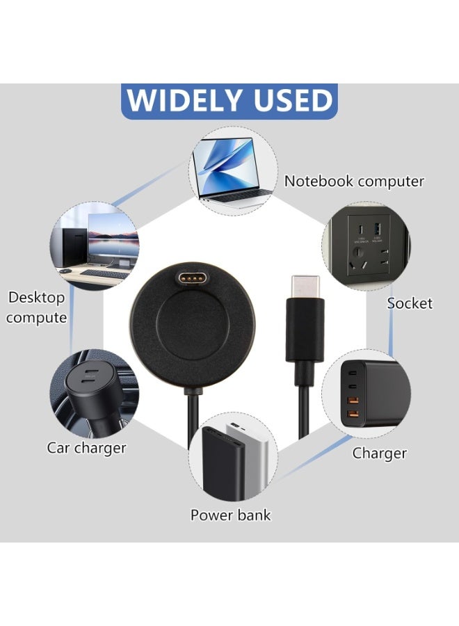 قاعدة شحن مغناطيسية USB-C لساعات Garmin – متوافقة مع Fenix 8/7 Pro/7S/7X/6S/5/5 Plus و Forerunner 965/955/265/255 و Venu 3/3S و Vivoactive 5/4 – كابل بطول 3.3 قدم/1 متر (أسود) - Image 2