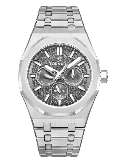 تورنيدو ساعة رجالية متعددة الوظائف من الفولاذ المقاوم للصدأ