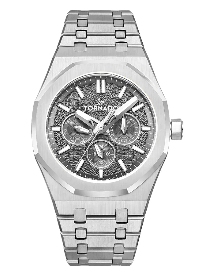 TORNADO Men's Stainless Steel Multi Function Watch T23104-SBSX - 41x51 mm