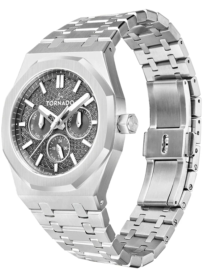 TORNADO Men's Stainless Steel Multi Function Watch T23104-SBSX - 41x51 mm
