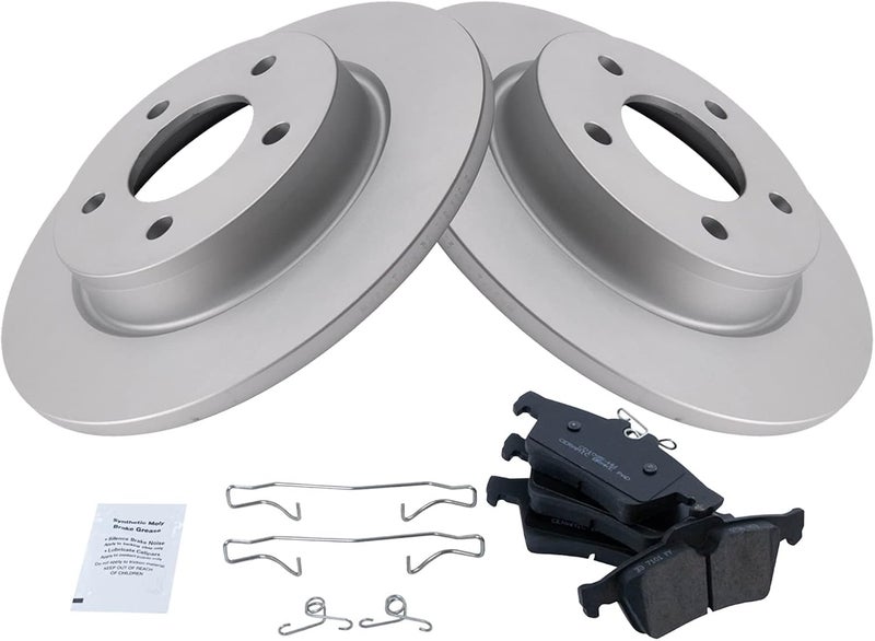 TRQ Rear Brake Pad & Rotor Kit Brake Pads Brake Rotor Ceramic Premium G-Coated Compatible with 2006-2013 Mazda 3 - Image 3