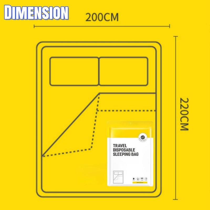 JDLYEVER Disposable Sleeping Bag for Hotels, Integrated Sheet, Duvet Cover & Pillowcase in One, 220x200cm Double Size All-in-One Travel Sheet with 360° Full Coverage, Portable Bedding Isolation Bag for Camping - Image 4