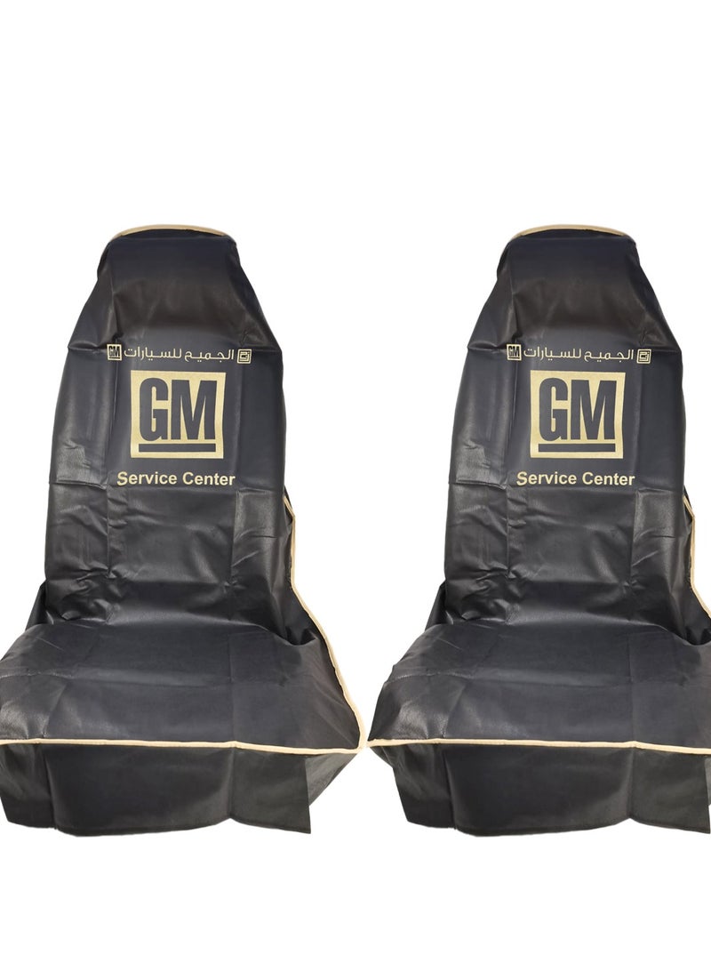 GM Service Center Universal Car Seat Protection Cover Set 2 Pcs Black Beige Non Woven Front Seat Covers Dust Dirt Protection Seat Protector Reusable Workshop Service Center Seat Guard Universal Fit for Cars SUVs Vans Pickup Trucks . - Image 4