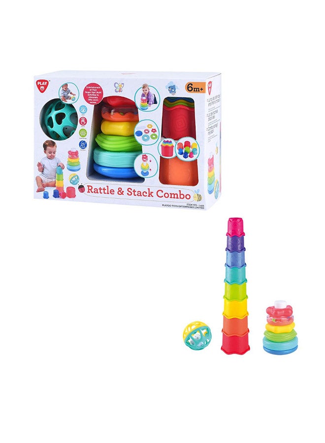 PLAYGO مجموعة بلاي جو للجرس والتكديس - لعبة تكديس حسية مكونة من 10 قطع - Image 1