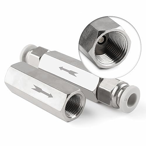 FOCMKEAS 2PCS Air Check Valve, 3/8 PT Nickel-Plated Brass Copper Non Return One Way Air Check Valve, Female Threaded Full Port - Image 4