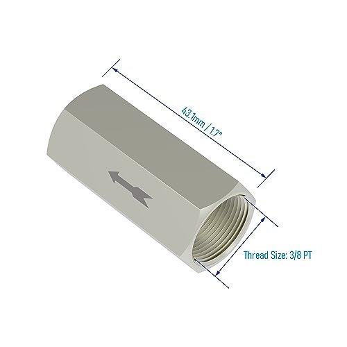 FOCMKEAS 2PCS Air Check Valve, 3/8 PT Nickel-Plated Brass Copper Non Return One Way Air Check Valve, Female Threaded Full Port - Image 2