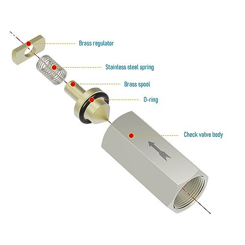 FOCMKEAS 2PCS Air Check Valve, 3/8 PT Nickel-Plated Brass Copper Non Return One Way Air Check Valve, Female Threaded Full Port - Image 3
