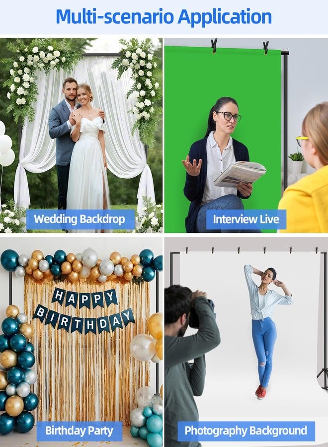 هيموتوب حامل خلفية تصوير هيموتوب 10×8 قدم، حامل خلفية تصوير متين للحفلات، طقم حامل خلفية تصوير قابل للتعديل لحفلات الزفاف، كشك التصوير، الحفلات، الديكور، البالونات، شاشة العرض - Image 4