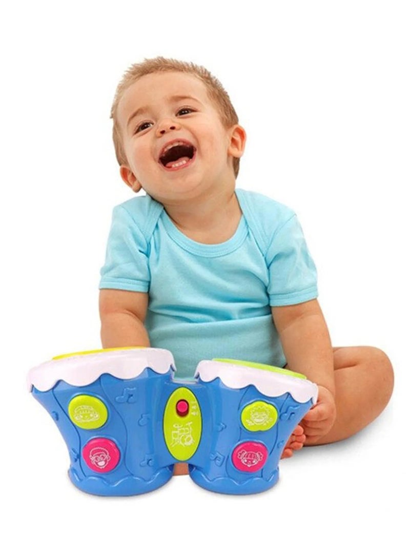 MUMS PLANET Musical Drum Kids Toys for Kids with Dual Drum, 4 Sound Modes, Music, Light | Musical Instruments Toys for Kids | Educational Musical Toy Drums for Kids Gift Toddlers 1 2 3 4 Years Boys Girls-Children's games - Music games - Image 1