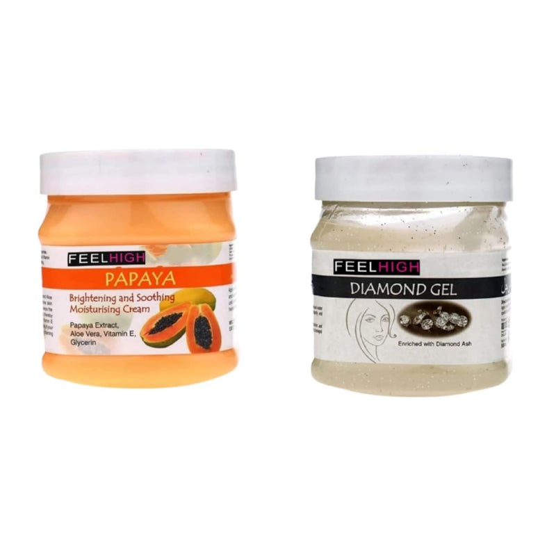 Feelhigh Face And Body Papaya Cream 500gm And Daimod Gel500gm Skin care Products - Image 1